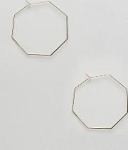 gold oversized hexagon hoop earrings