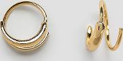 gold plated twist hoop earrings