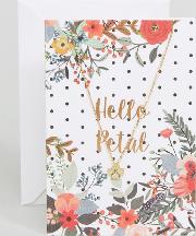 hello petal flower giftcard necklace