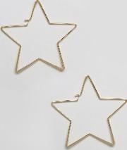 star shape hoop earrings
