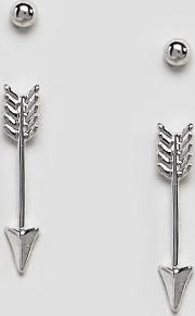 stud and arrow two pack earrings
