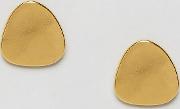 Rounded Triangle Hammered Stud Earrings