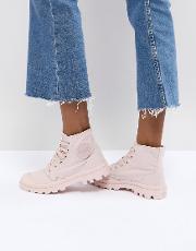 pampa monochrome pink textile flat ankle boots