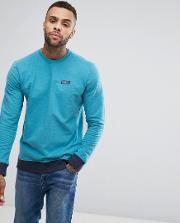 crew neck sweatshirt with p 6 label in blue marl