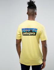 p 6 back logo t shirt regular fit in yellow