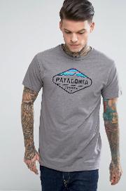 Slim Fit  Shirt With Fitz Roy Crest In Grey Marl