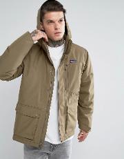 Topley Parka Jacket Detachable Hood Down Insulated  Green