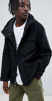 kasson parka jacket hooded fleece lined  black