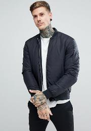 Thurman Quilted Bomber Jacket In Black