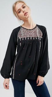 Stelle Embroidered Blouse
