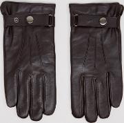 classic leather gloves in brown