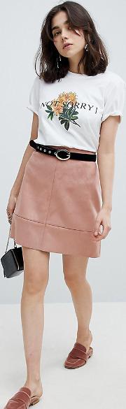 faux suede mini skirt