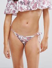 delicate floral tie side bikini bottoms