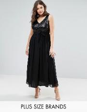 maxi dress with sequin top