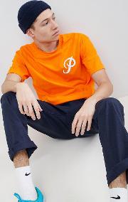 classic logo t shirt in orange