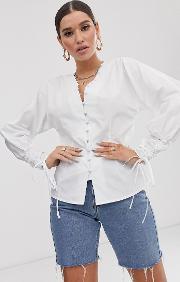 X Lissy Roddy Structured Blouse With Puff Sleeve