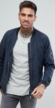 bomber jacket with ma1 pocket in navy