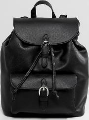 buckle detail rucksack in black