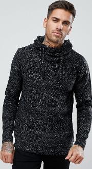 jumper with shawl neck in grey marl