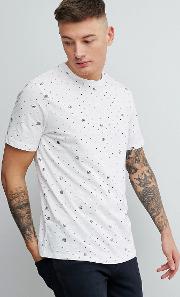 organic cotton  shirt in white print