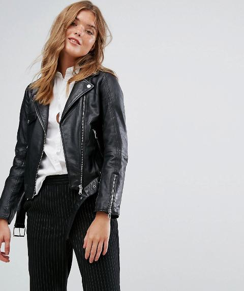 pull and bear leather jacket womens