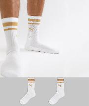 2 pack crew socks in white 261058001101