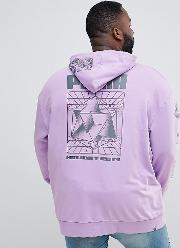 plus hoodie with back print  purple exclusive to asos