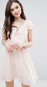 Skater Dress With Tie Detail