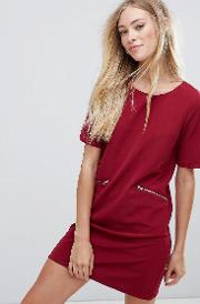 Shift Dress With Zip Detail