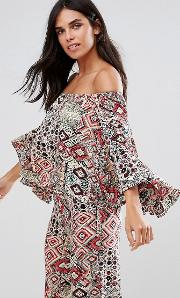 Paisley Off Shoulder Floaty Top