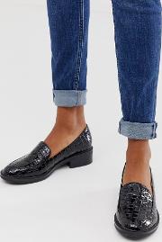 Kiara Patent Croc Effect Loafers