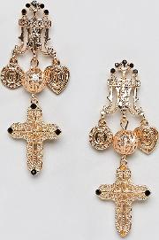 inspired baroque cross earrings