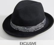 inspired fedora hat bandana detail