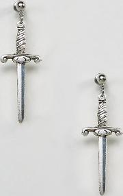silver trust dagger drop earrings