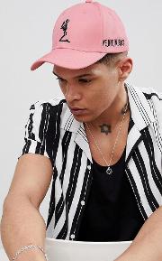 cap with praying skeleton  pink