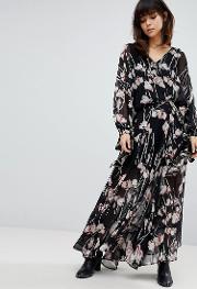 maxi skirt in woodland floral