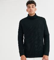 Tall Chunky Knit Jumper With Roll Neck