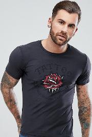 tattoo rose  shirt black