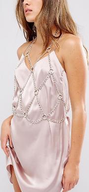 cropped cut out chain harness