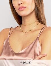 renee set of two chain chokers gold