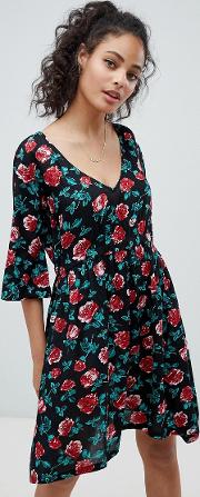 floral  sleeve dress