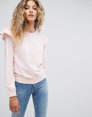 Leela Sweat With Frill Shoulder