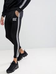 skinny track joggers  black with reflective stripe
