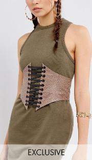 corset lace up belt in python print