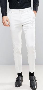 Slim White Tuxedo Trouser