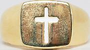 Cross Signet Pinky Ring Sterling Silver With Plating