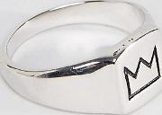 Crown Signet Ring  Solid Silver English