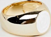 onyx pinky ring  solid silver with 14k gold plating