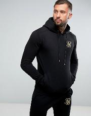 hoodie in black with gold logo