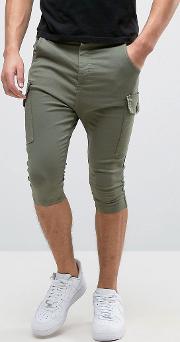 super extreme skinny cargo shorts  khaki